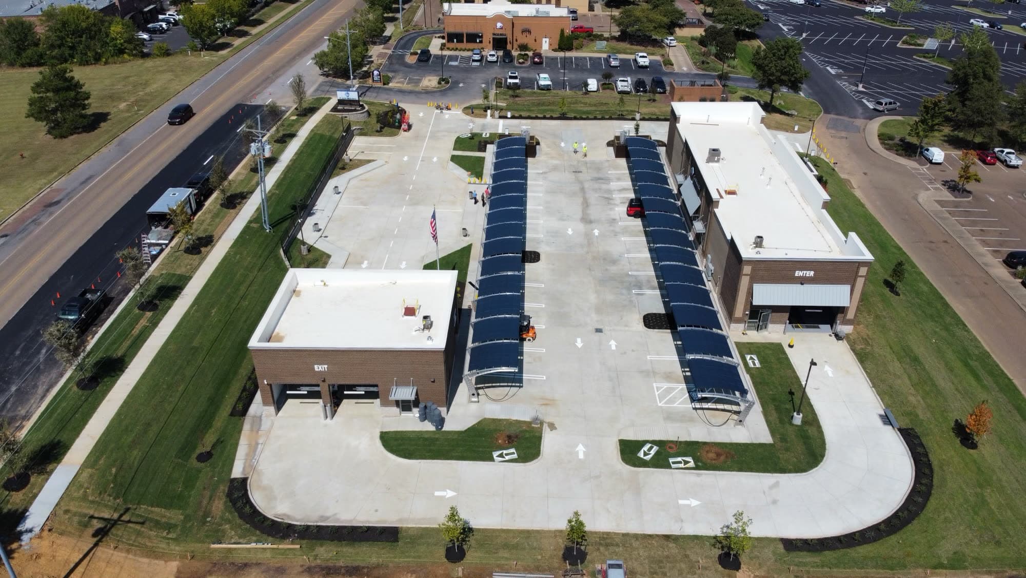 Aerial view of a Century Express Carwash site